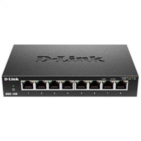 D-Link DGS-108 8-Port 10/100/1000Mbps Unmanaged Metal Desktop Switch